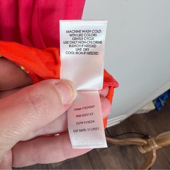 Torrid Womens Plus Size 3X Shark Bite Trapeze Jersey Sundress Pink Orange NEW - Picture 11 of 14